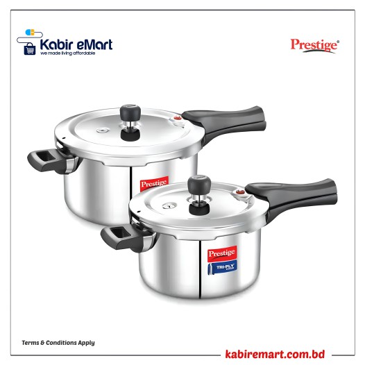 Prestige Tri-Ply Swachh Outer Lid Pressure Cooker Combi Pack