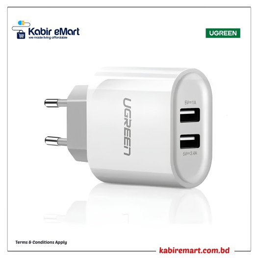 Ugreen CD104 Dual USB charger White #20384