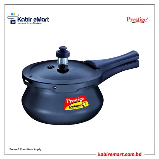 Prestige Deluxe Plus Hard Apodised Handi Pressure Cooker (Black)