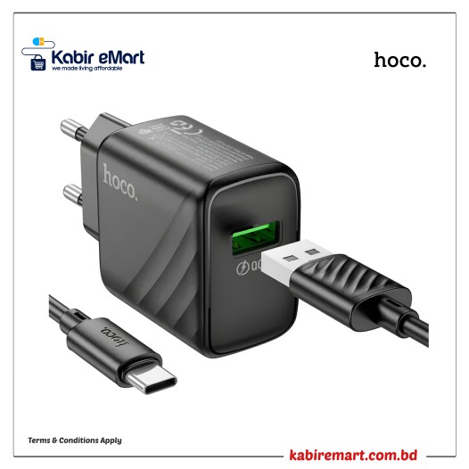 Hoco CS21A 18W USB Charging Adapter with USB to Type-C Cable