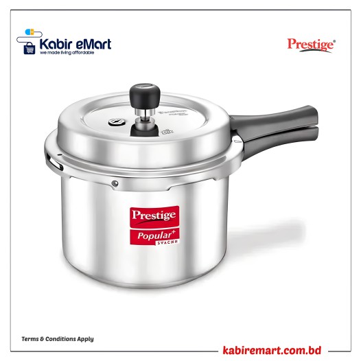 Prestige Popular Plus Swachh Virgin Aluminum Spillage Control Pressure Cooker (Silver)