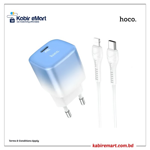 Hoco C101A Charger Adapter with Type C to Lightning Cable
