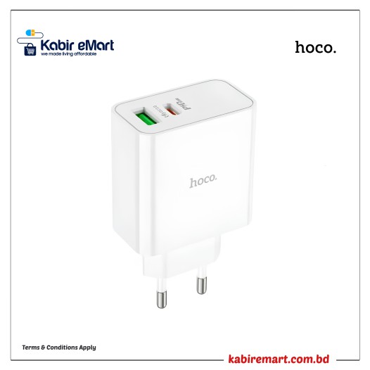 Hoco C113A Awesome Dual Port 65W Charger With Type C Cable