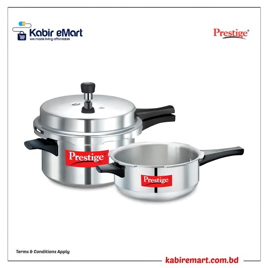 Prestige Popular Pressure Cooker Combi 10 Ltr & Sr Deep Pan Body 3.5 Ltr without Lid