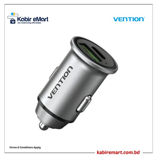 Vention FFBH0 Dual Port USB Car Charger