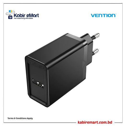 Vention FAAB0-EU 1-Port USB 12W EU-Plug Wall Charger Adapter