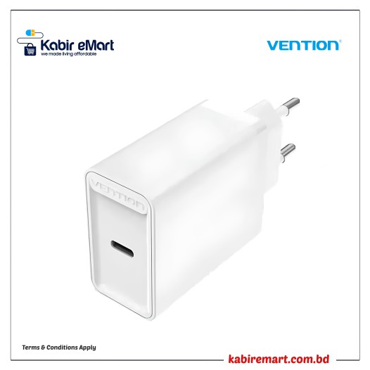 VENTION FADW0-EU 1-Port 20W Type-C Wall Charger Adapter