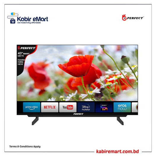 Perfect 43 Inch Smart LED TV, Frameless