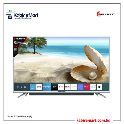 Perfect 55 INCH Smart 4K LED TV, Metal Body, VC