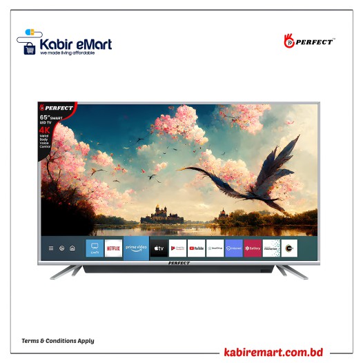 Perfect 65 INCH Smart 4K Google, Frameless, VC