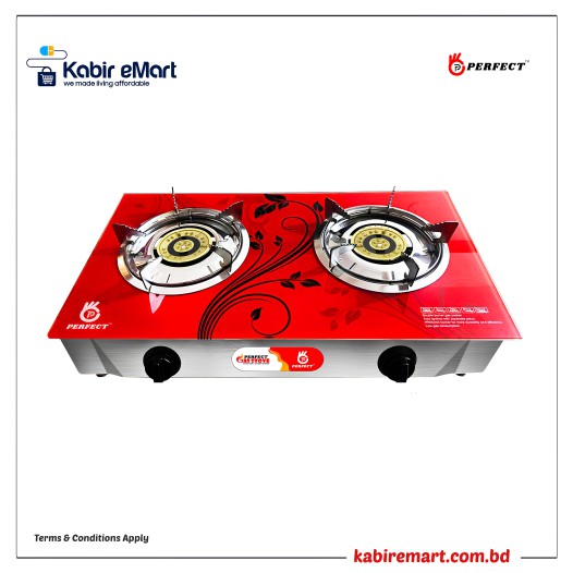 Perfect Glass Top Gas Stove Double Auto Burner 90ssb