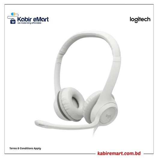 Logitech H390 Stereo USB Headset White with Microphone