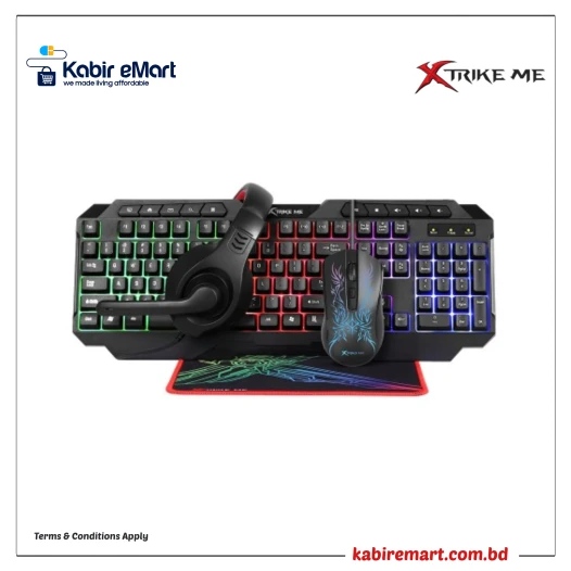 Xtrike Me CMX-411 Gaming Keyboard, Mouse, Mousepad & Headset Combo