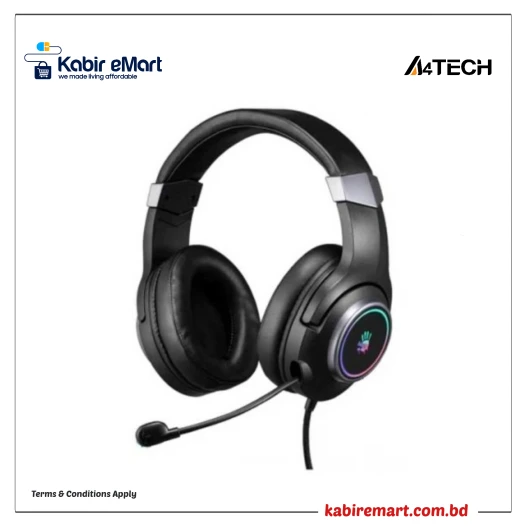A4TECH Bloody G350 RGB Virtual 7.1 Surround Sound Gaming Headphone Black