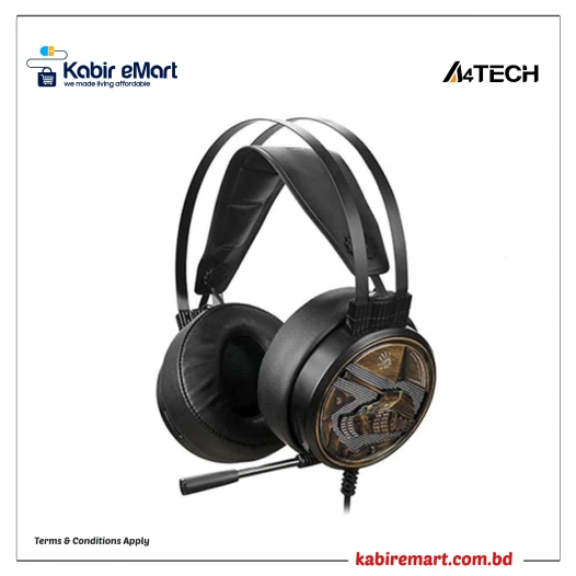 A4tech G650S USB Dazzling Orange Light Gaming Headphone Black