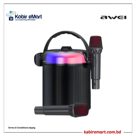 Awei Y388 Wireless Bluetooth Karaoke Speaker Bass Box with Microphone