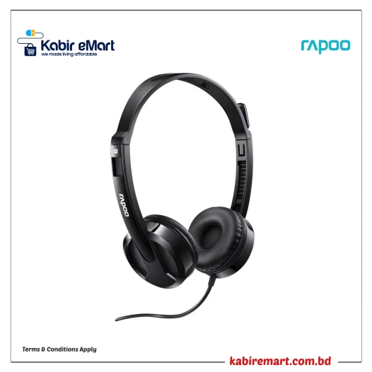 Rapoo H100 3.5mm Single Port Headphone Black