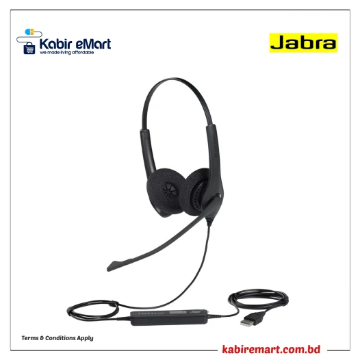 JABRA BIZ 1500 Duo (Dual Ear) USB Headphone Black