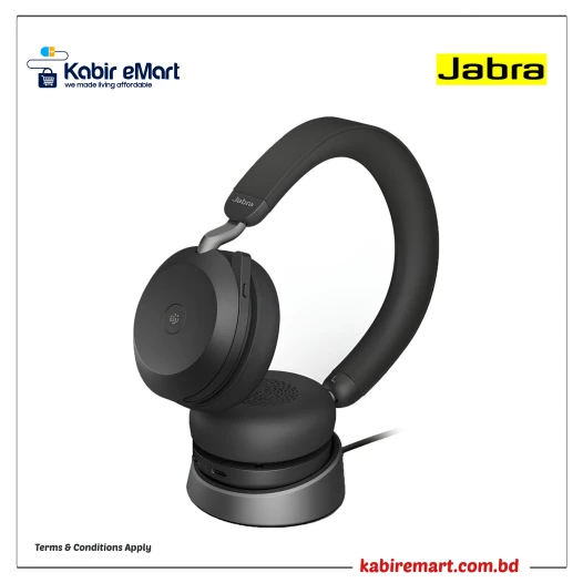 Jabra Evolve2 75 MS DUO Bluetooth & USB Type C Head Set Black (With Charging Stand)
