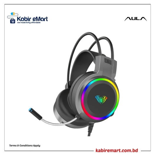 AULA S608 3.5 mm Wired RGB Gaming Headphone