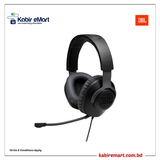 JBL Quantum 100 Wired Over-Ear Gaming Headphone with Flip-up Mic