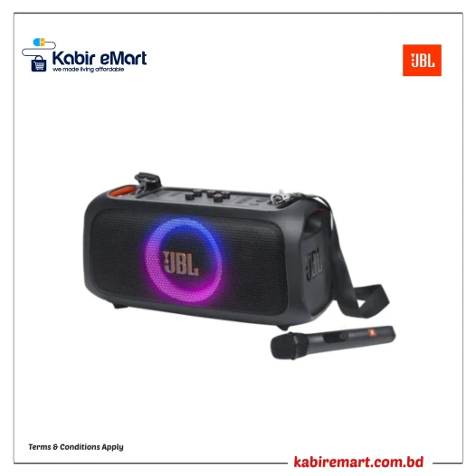 JBL PartyBox On-The-Go Essential Portable Party Speaker With Wireless Microphone