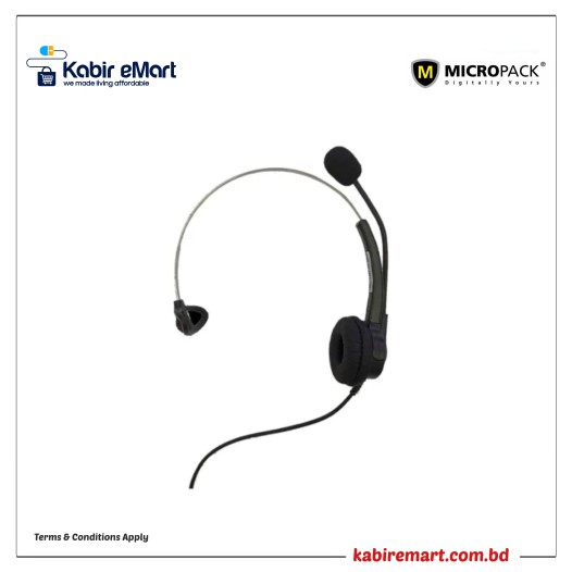Micropack MHP-03IP Noise Cancelling Wired Headphone with RJ-11 Connector
