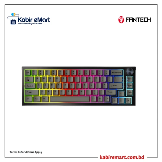 Fantech MAXFIT67 MK858 RGB Pre-Lubed Gateron Milky Yellow Switch Mechanical Hotswap Keyboard
