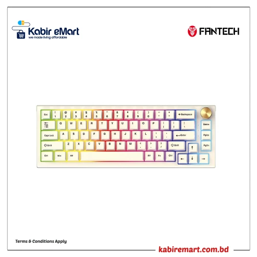 Fantech MAXFIT67 MK858 Space Edition RGB Pre-Lubed Gateron Milky Yellow Switch Mechanical Hotswap Keyboard