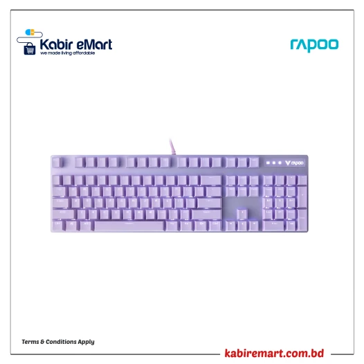 Rapoo V500 PRO Backlit USB Mechanical Gaming Keyboard Purple