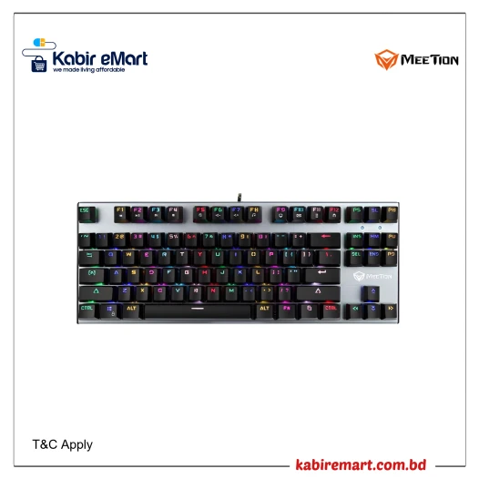 Meetion MT-MK04 TKL RGB Backlit Mechanical Blue Switch Gaming Keyboard