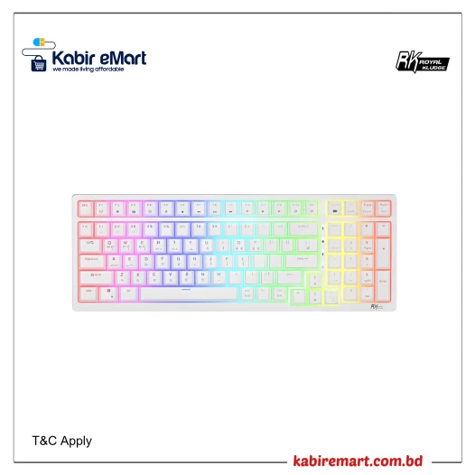 Royal Kludge RK98 RGB Hot-Swappable Tri-Mode Red Switch Wireless Mechanical Keyboard