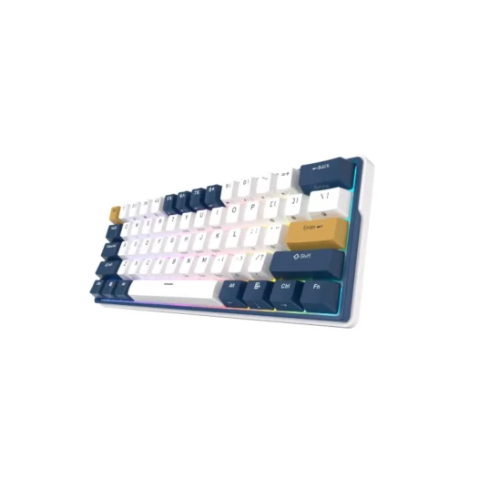 Royal Kludge RK61 Plus Tri Mode RGB 61 Keys Hotswappable Mechanical Sky Cyan Switch Gaming Keyboard