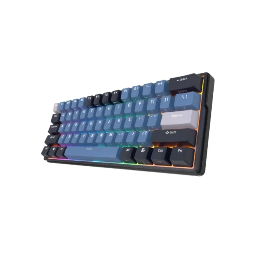 Royal Kludge RK61 Plus Tri Mode RGB 61 Keys Hotswappable Mechanical Sky Cyan Switch Gaming Keyboard