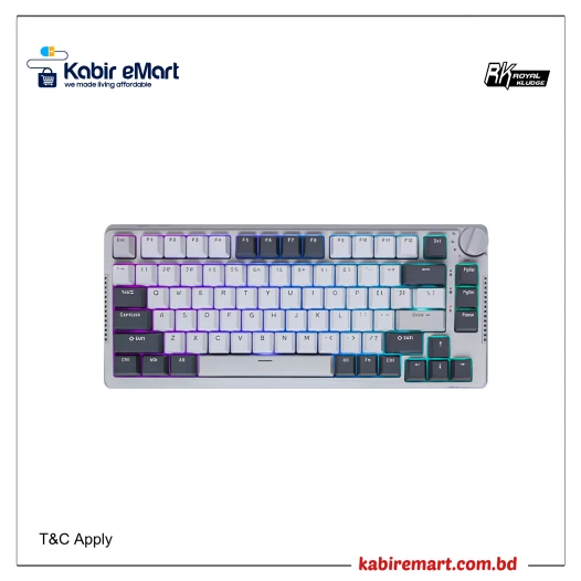 Royal Kludge RK H81 RGB Tri-Mode Hot-Swappable Blue Switch Mechanical Keyboard