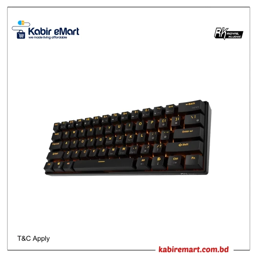 Royal Kludge RK61 Hot Swappable Tri Mode RGB Mechanical Brown Switch Gaming Keyboard