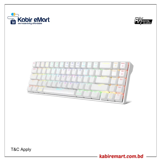 Royal Kludge RK71 Red Switch RGB Hot Swappable Tri-Mode Wireless Mechanical Keyboard