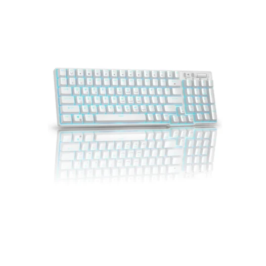 Royal Kludge RK96 RGB Hot-Swappable Tri-Mode Blue Switch Wireless Mechanical Keyboard White