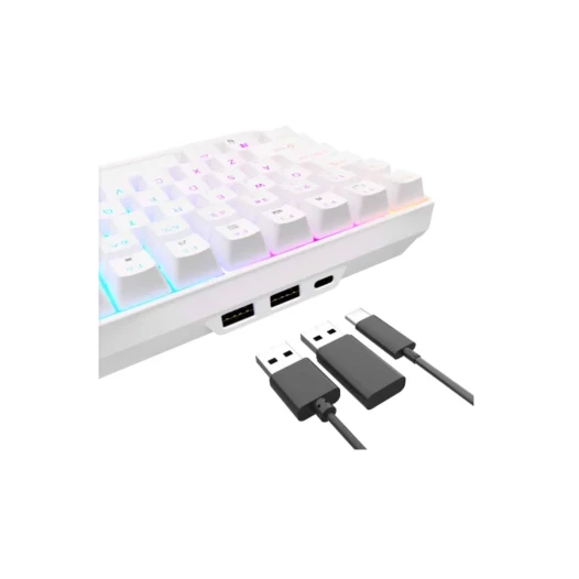 Royal Kludge RK96 RGB Hot-Swappable Tri-Mode Blue Switch Wireless Mechanical Keyboard White