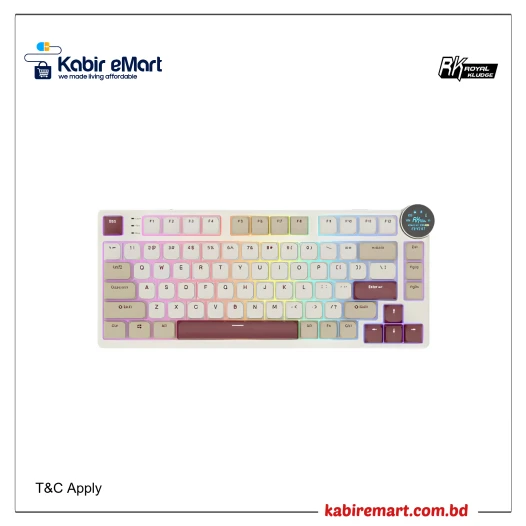 Royal Kludge N80 Low-Profile Tri-Mode RGB Mechanical Keyboard Rosy Clouds