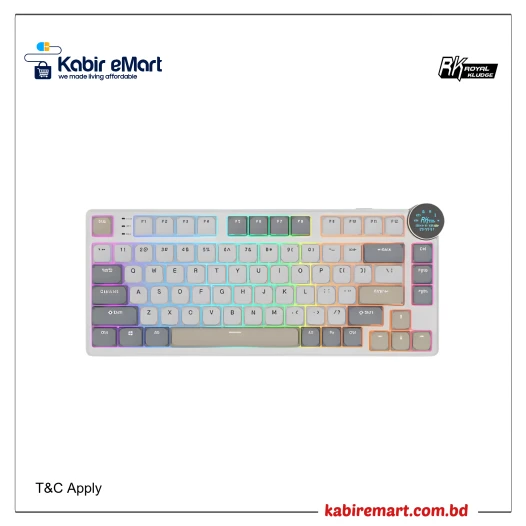 Royal Kludge N80 Low-Profile Tri-Mode RGB Mechanical Keyboard Pearly Dawn