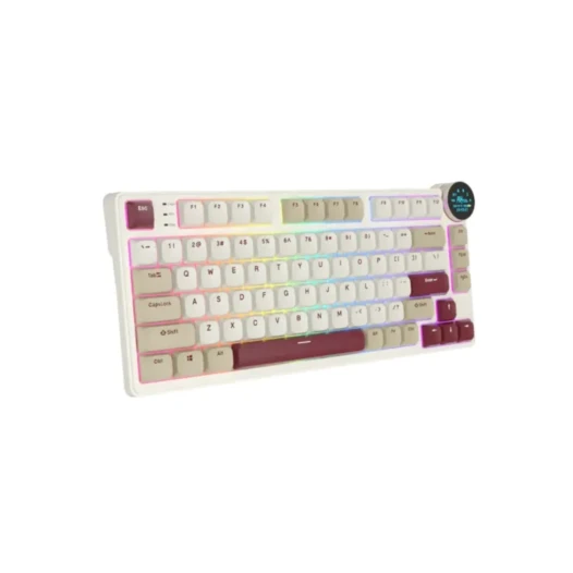 Royal Kludge N80 Low-Profile Red Switch Tri-Mode RGB Mechanical Keyboard Rosy Clouds