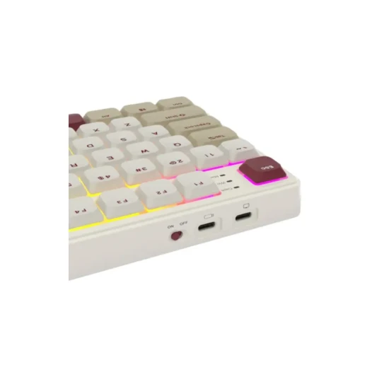 Royal Kludge N80 Low-Profile Red Switch Tri-Mode RGB Mechanical Keyboard Rosy Clouds