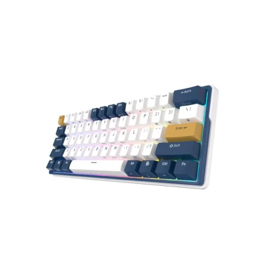 Royal Kludgec Tri Mode RGB 61 Keys Hotswappable Mechanical Blue Switch Gaming Keyboard