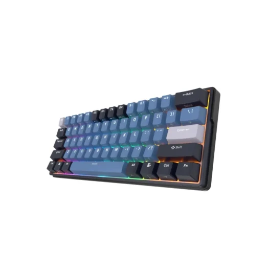 Royal Kludgec Tri Mode RGB 61 Keys Hotswappable Mechanical Blue Switch Gaming Keyboard