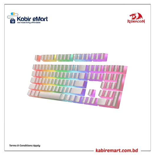 Redragon A130 Pudding 104 Keys Standard Doubleshot PBT Keycap Set White