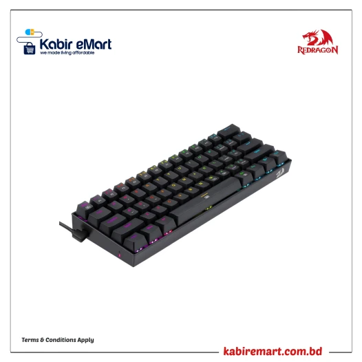 Redragon K630 Dragonborn 60% Compact Red Switch RGB Mechanical Gaming Keyboard