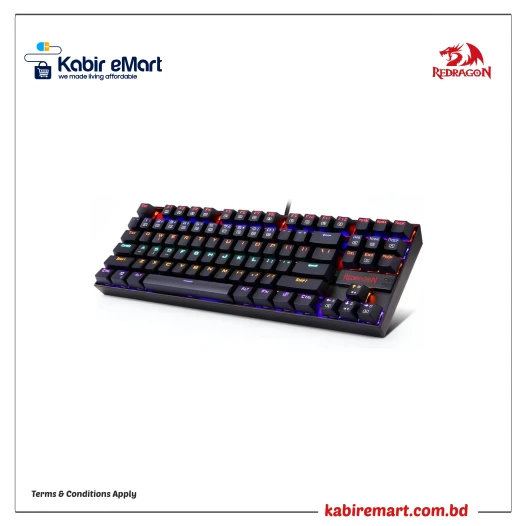 Redragon K552 KUMARA RAINBOW RGB Backlit Red Switch Mechanical Gaming Keyboard