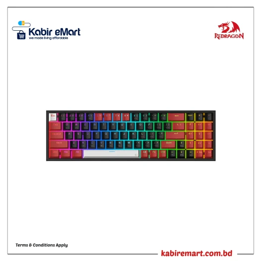 Redragon K628 PRO Pollux 75% 3-Mode Wireless RGB Gaming Keyboard
