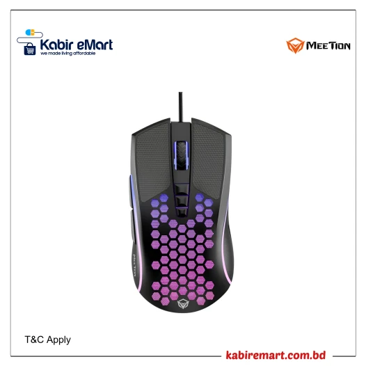 Meetionc Lightweight Honeycomb RGB Backlit Gaming Mouse